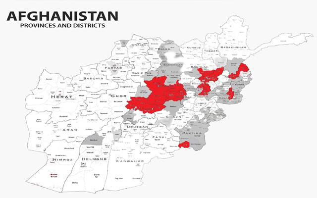 افغانستان پر کنٹرول کا تازہ ترین نقشہ 