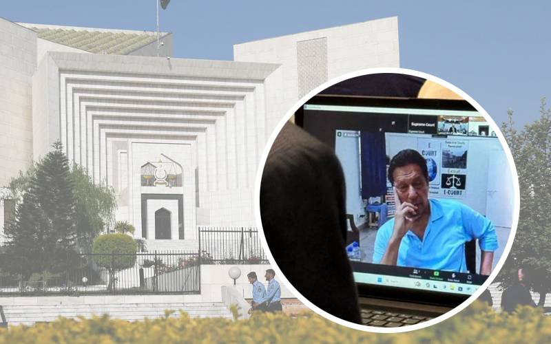 سپریم کورٹ :عمران خان ویڈیو لنک پر پیش،بانی پی ٹی آئی کو بغیر سنے کیس کی سماعت غیر معینہ مدت تک ملتوی 