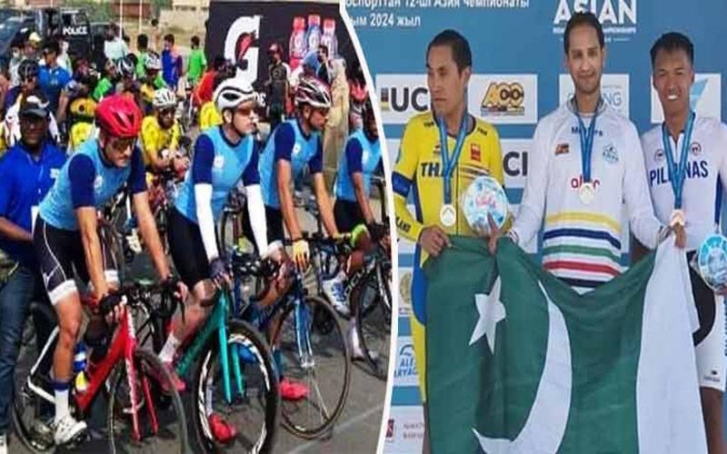 ایشیائی چیمپئن شپ کےروڈ سائیکلنگ مقابلے میں پہلا گولڈ میڈل پاکستان نے حاصل کیا 